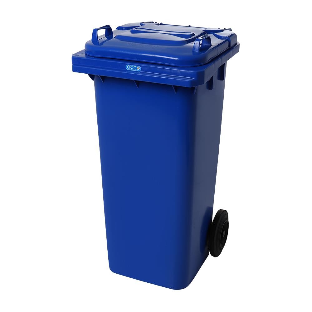 ACCO ถังขยะเหลี่ยม ฝาเปิด-ปิด มีล้อ 120L สีน้ำเงิน จัดส่งโดย HomePro