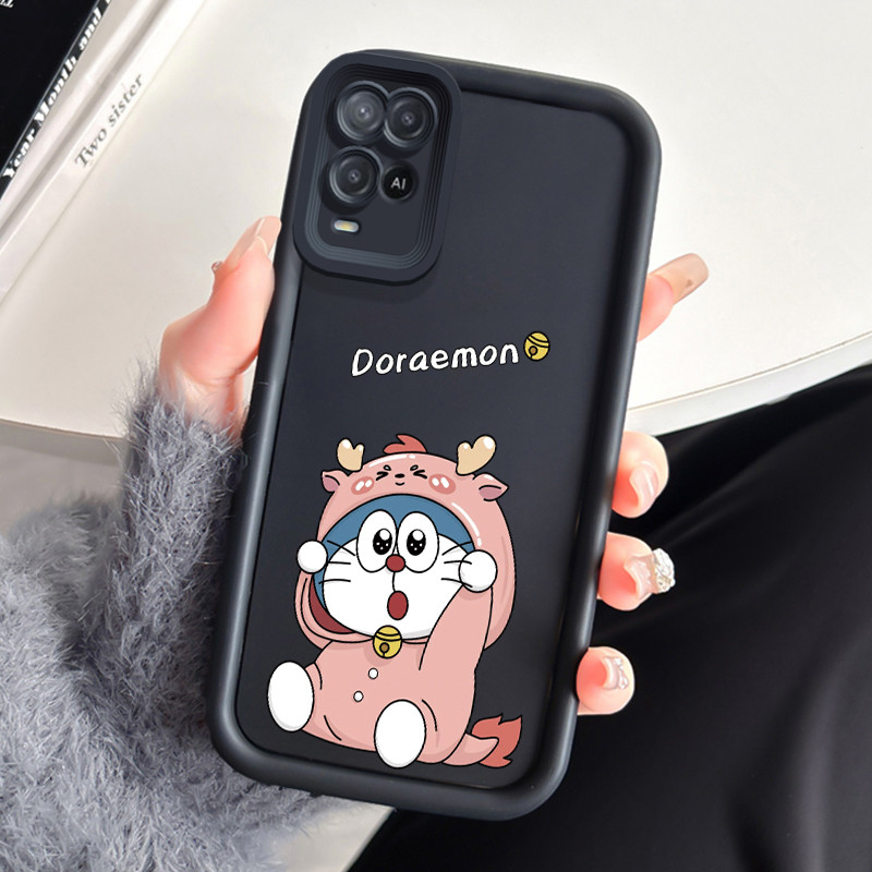 เคสสำหรับ OPPO A54 เคสโทรศัพท์แมวน่ารักสามสีซิลิโคนกันกระแทก