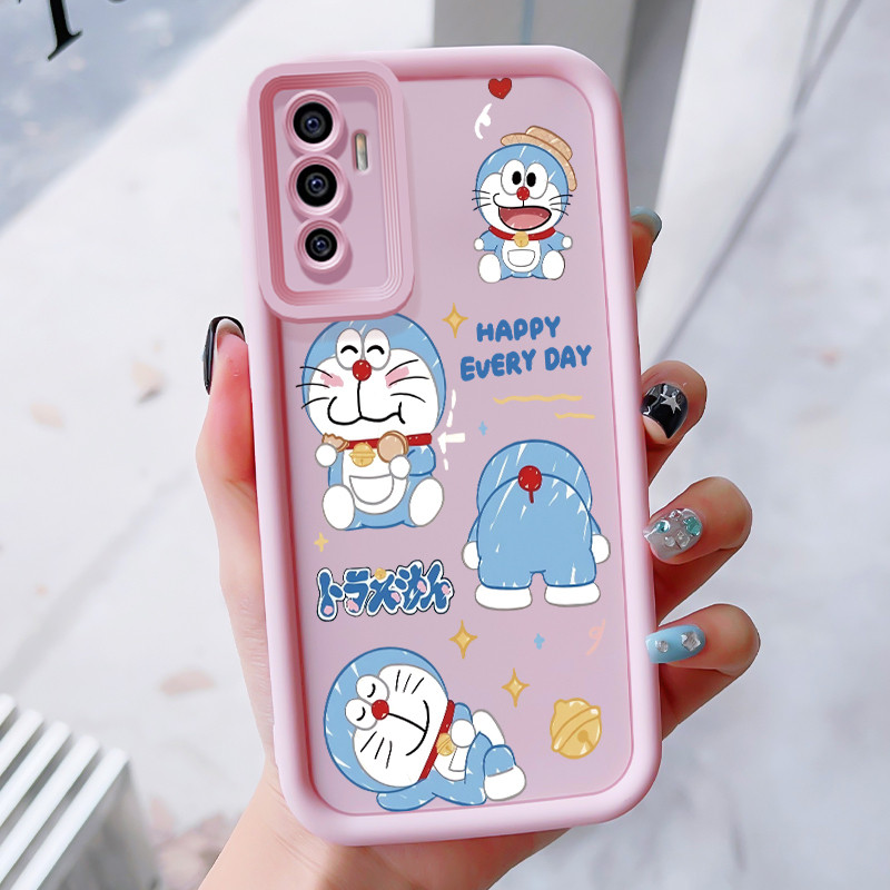 เคสสำหรับ VIVO V23E 4G V23E 5G Y75 เคสโทรศัพท์แมวสามสีซิลิโคนกันกระแทก