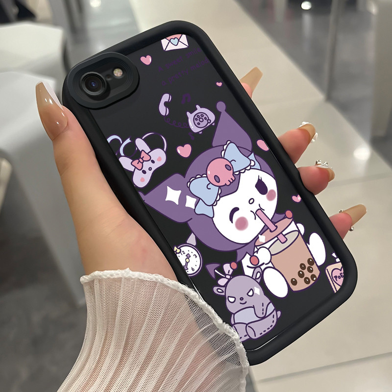 เคสสำหรับ iPhone 6 Plus 6s Plus 7 Plus 8 Plus SE 2020 X Xr Xs Max เคสโทรศัพท์กระต่ายดื่มชานมซิลิโคนกันกระแทก