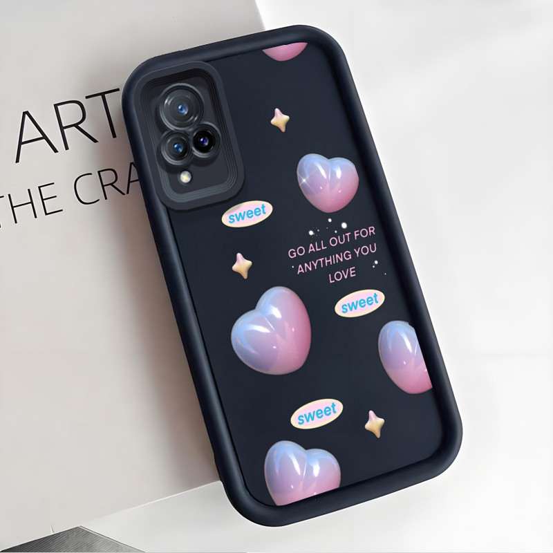 เคสสำหรับ VIVO V21 4G V21 5G เคสโทรศัพท์รูปหัวใจ