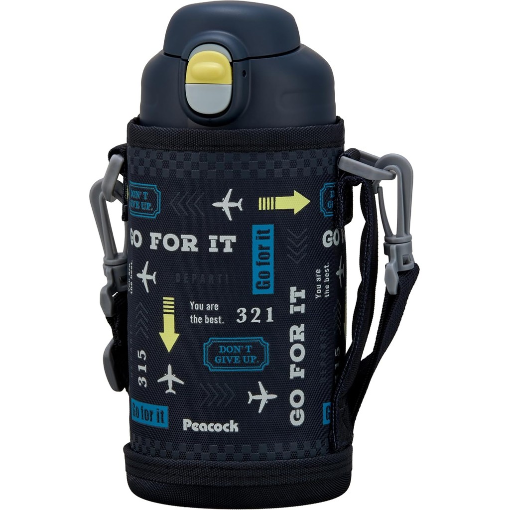 The-peacock AJF-F81AK Peacock Water Bottle, Sports Drink, One-Touch, Direct Drinking for Children, 2