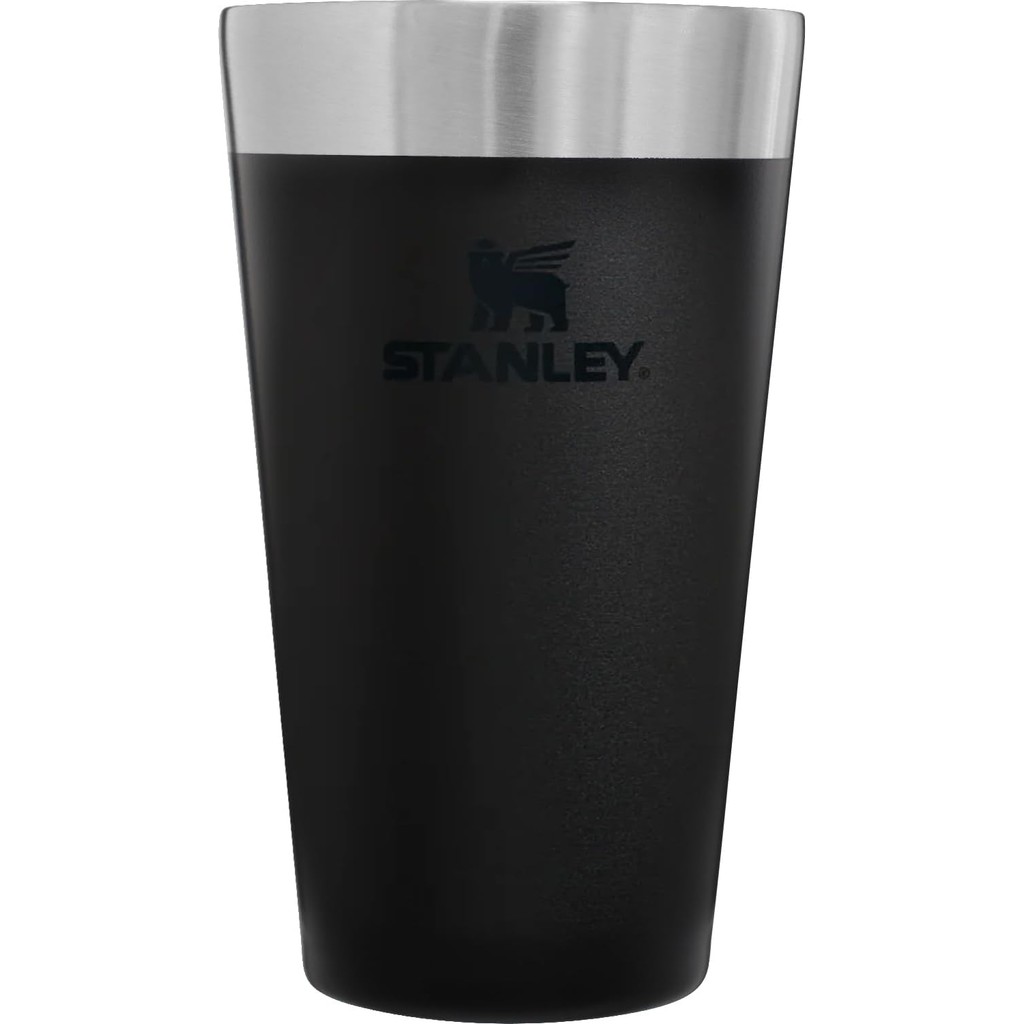 Stanley Stacking Vacuum Pint 0.47 L Black 0.8 gal (2.0 L) Vacuum Insulated Tumbler, Stainless Steel,