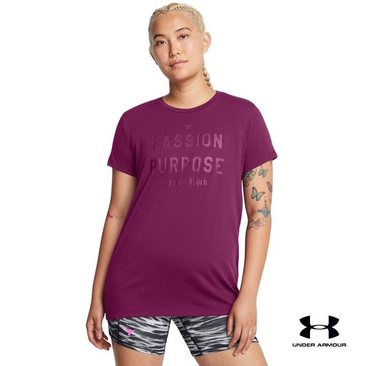 Under Armour เสื้อแขนสั้น Project Rock Heavyweight Passion สำหรับผู้หญิง