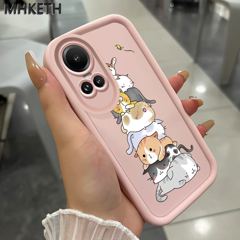 MHKETH เคสสำหรับ OPPO Reno 10 5G Reno 10 Pro 5G Reno 10 Pro Plus เคสโทรศัพท์ลายการ์ตูนแมวน่ารัก ราคา ถูกที่สุด ดีลบีเคเค แกลเลอรีภาพที่ 2