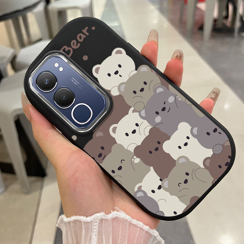 เคสสำหรับ VIVO Y19s Y29 5G เคสโทรศัพท์สัตว์น่ารักกันกระแทกกลมและอ้วน