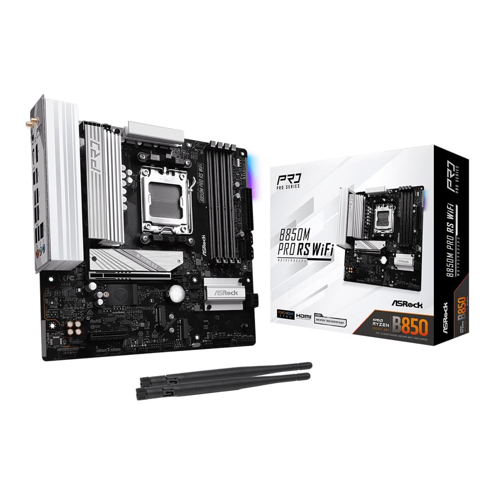 MAINBOARD (เมนบอร์ด) ASROCK B850M PRO RS WIFI - AMD SOCKET AM5 DDR5 MICRO-ATX เมนบอร์ด