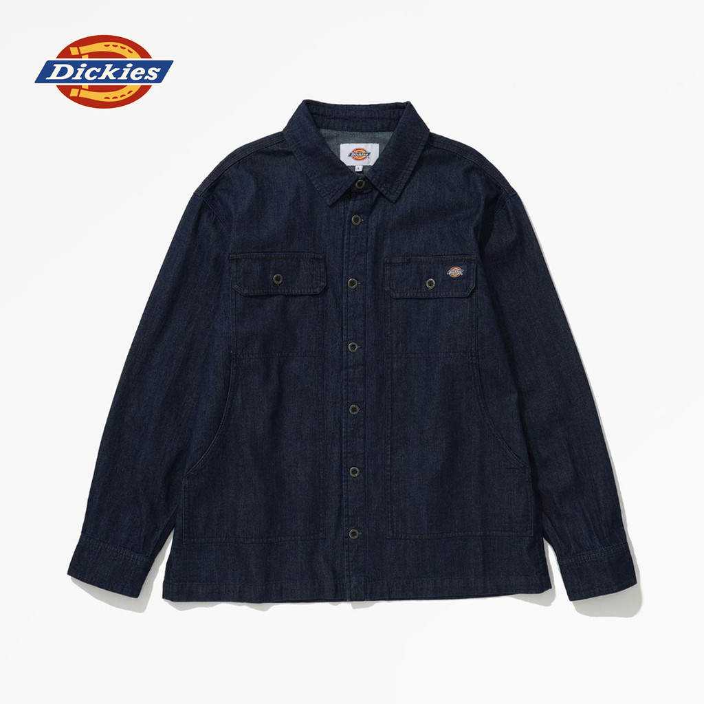DICKIES MEN'S SHIRTS LONG SLEEVE - MEDIUM BLUE เสื้อ เสื้อเชิ๊ตแขนยาว ผู้ชาย