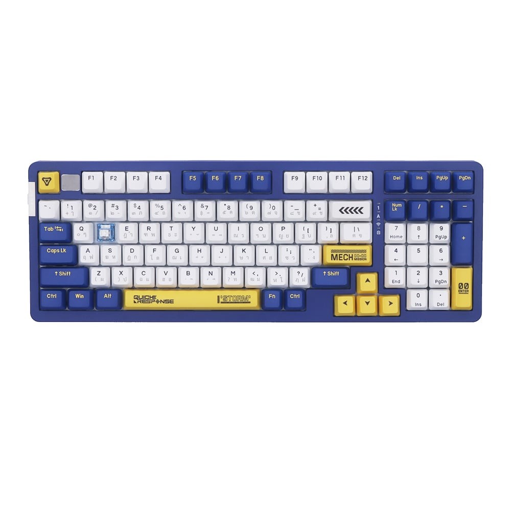 WIRELESS KEYBOARD (คีย์บอร์ดไร้สาย) DAREU A98 PRO (BLUE) (DAREU SKY BLUE V3 SWITCH RGB EN/TH)