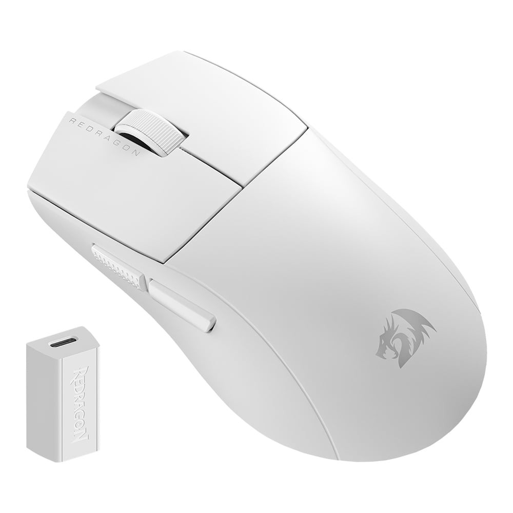 เมาส์สำหรับเล่นเกม WIRELESS MOUSE (เมาส์ไร้สาย) REDRAGON K1ING M916 PRO (4K Hz) (WHITE)