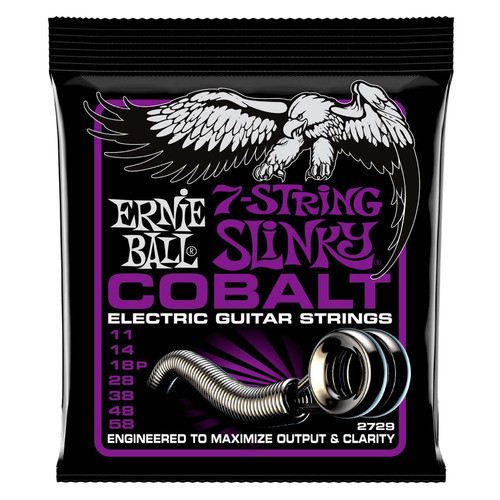ERNIE BALL ERNIE BALL 2729 สายกีตาร์ไฟฟ้า 7 11-58 COBALT 7-STRING POWER SLINKY
