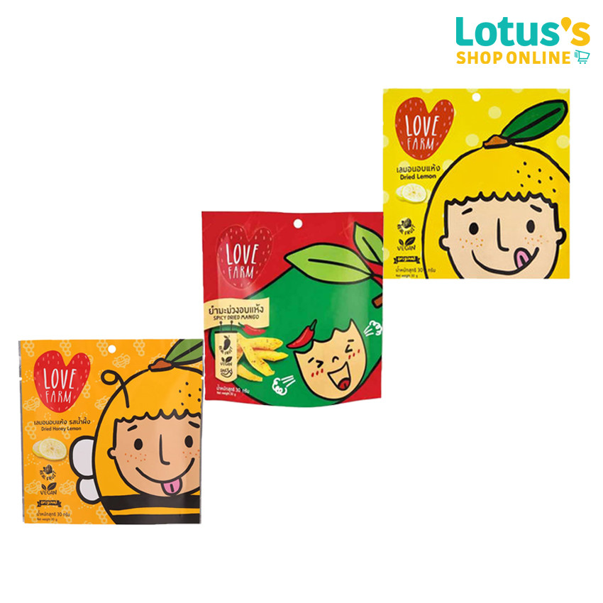 เลิฟฟาร์ม ผลไม้อบแห้ง ขนาด 30 กรัม LOVE FARM DRIED FRUIT 30 G.