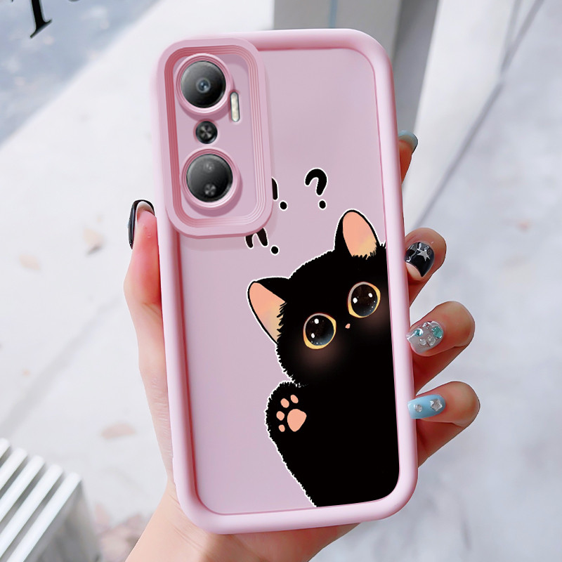 เคสสำหรับ Infinix Hot 20 Hot 20 Play เคสโทรศัพท์แมวสามสีซิลิโคนกันกระแทก