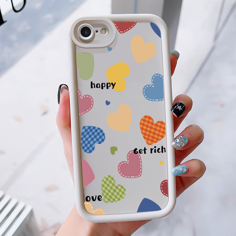 เคสสำหรับ iPhone 6 Plus 6s Plus 7 Plus 8 Plus SE 2020 X Xr Xs Max เคสโทรศัพท์มีสีสันรูปหัวใจสามสีซิลิโคนกันกระแทก ราคา ถูกที่สุด ดีลบีเคเค รูปภาพหลัก
