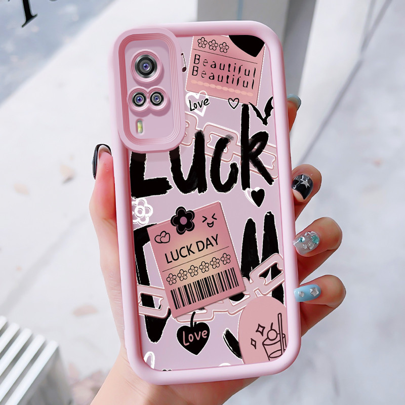 เคสสำหรับ VIVO Y51 2020 Y51A 2020 Y31 2020 Y53s Y33 เคสโทรศัพท์ดอกไม้นําโชคกันกระแทก