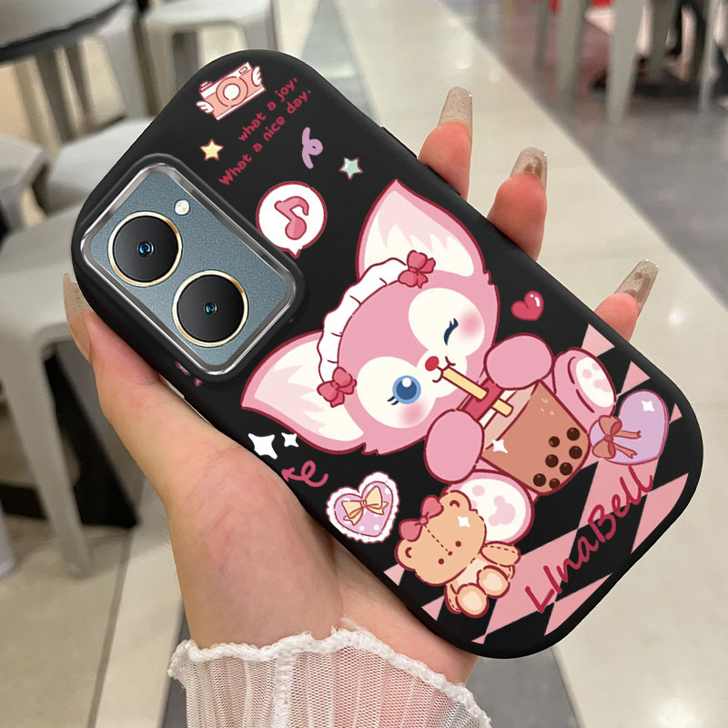 เคสสำหรับ VIVO Y03 Y03T Y18 Y18i Y18e Y18T Y37 5G Y28s 5G เคสโทรศัพท์ตัวอักษรดอกไม้กันกระแทกกลมและอ้วน