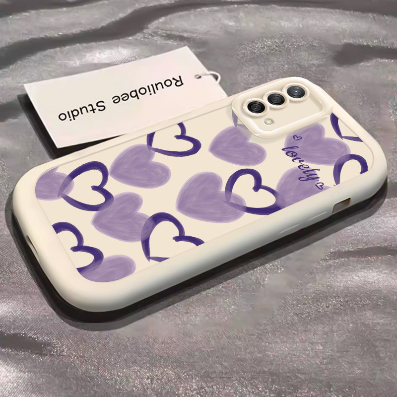 เคสสำหรับ OPPO A74 A95 F19 F19s Reno 6 Lite เคสโทรศัพท์รูปหัวใจกันกระแทกป้องกันการตก