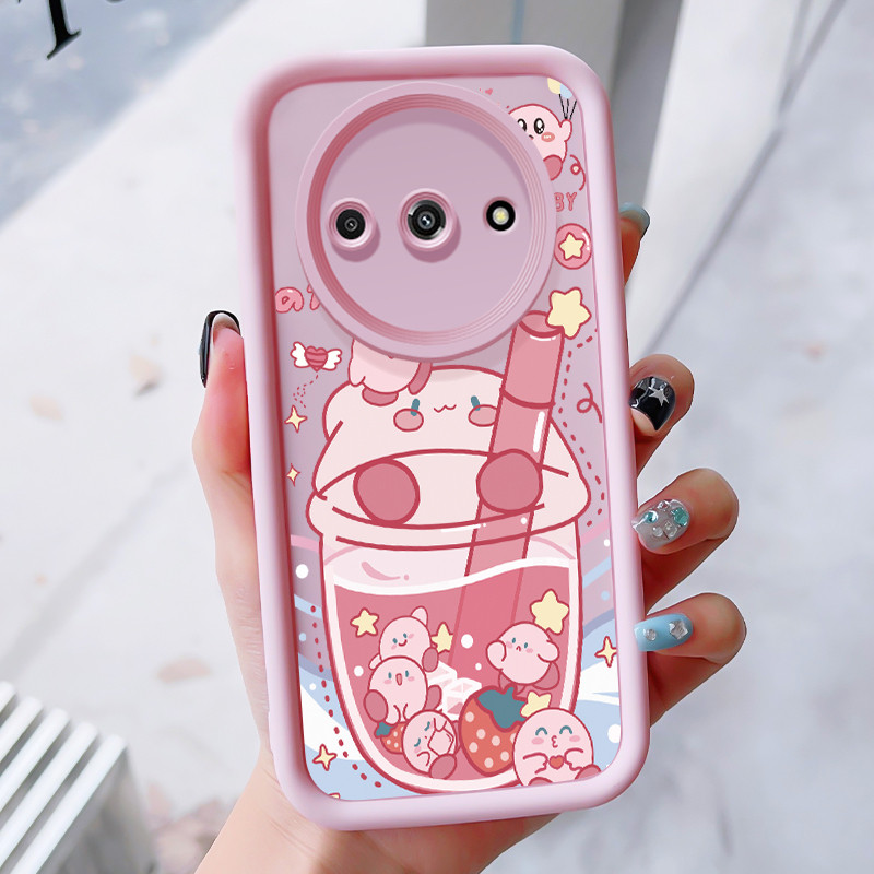 เคสสำหรับ Xiaomi Redmi A3 A3X POCO C61 เคสโทรศัพท์สัตว์น่ารักสามสีซิลิโคนกันกระแทก