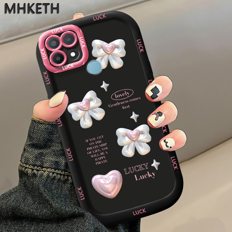 MHKETH เคสสำหรับ OPPO A15 A15s A35 4G เคสโทรศัพท์รูปโบว์สวยของผู้หญิงขายดีแบบใหม่