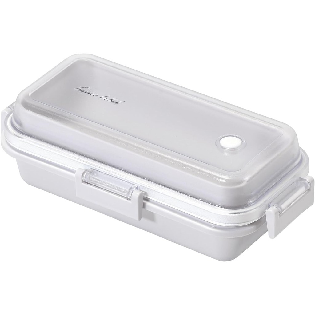 Pearl Metal DC-6022 Lunch Box, Rectangle, Made in Japan, Home Label, Gray WhiteDirectly from Japan