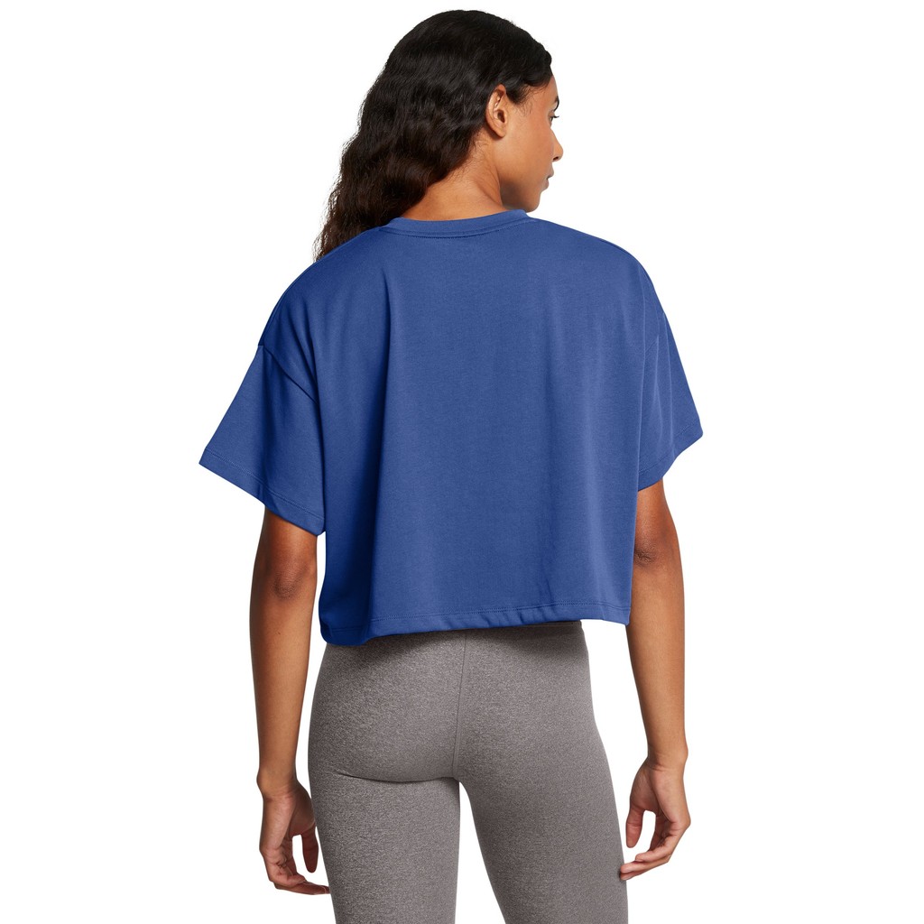 Under Armour เสื้อคร็อปแขนสั้น UA Varsity Mix Heavyweight สำหรับผู้หญิง — صورة 3