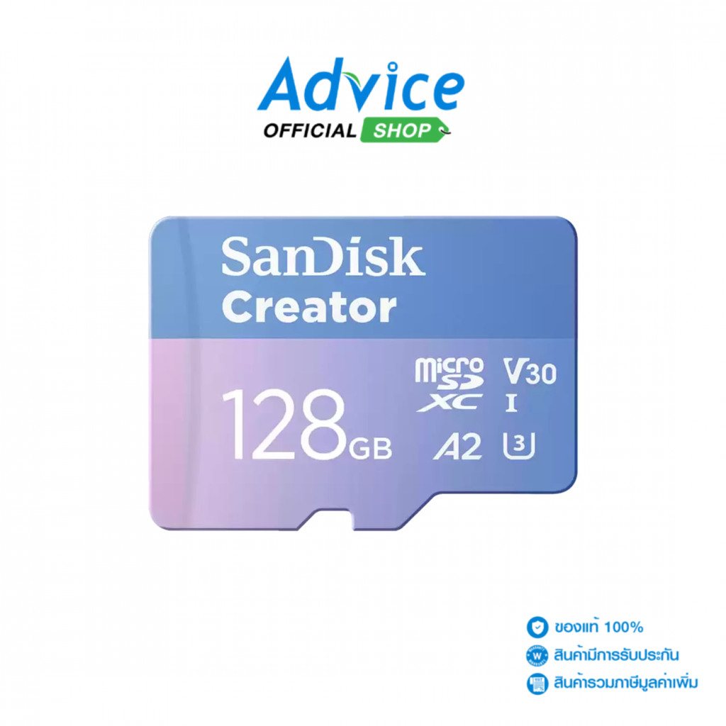 SANDISK 128GB Micro SD Card Creator With SD Adapter SDSQXAA-128G-GN6MS (190MB) - A0170406