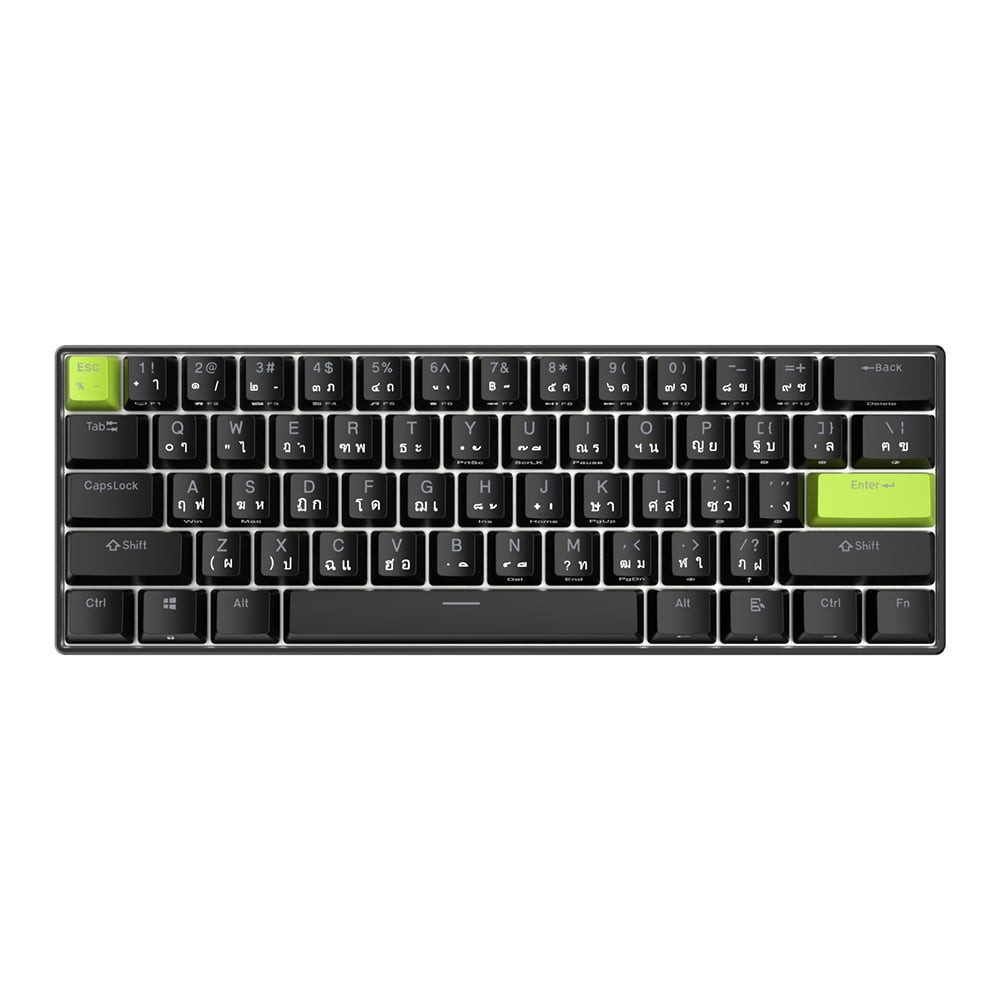 แมคคานิคอล / เกมมิ่งคีย์บอร์ด KEYBOARD (คีย์บอร์ด) ROYAL KLUDGE RKC61 MINT SWITCH RGB EN/TH - BLACK-