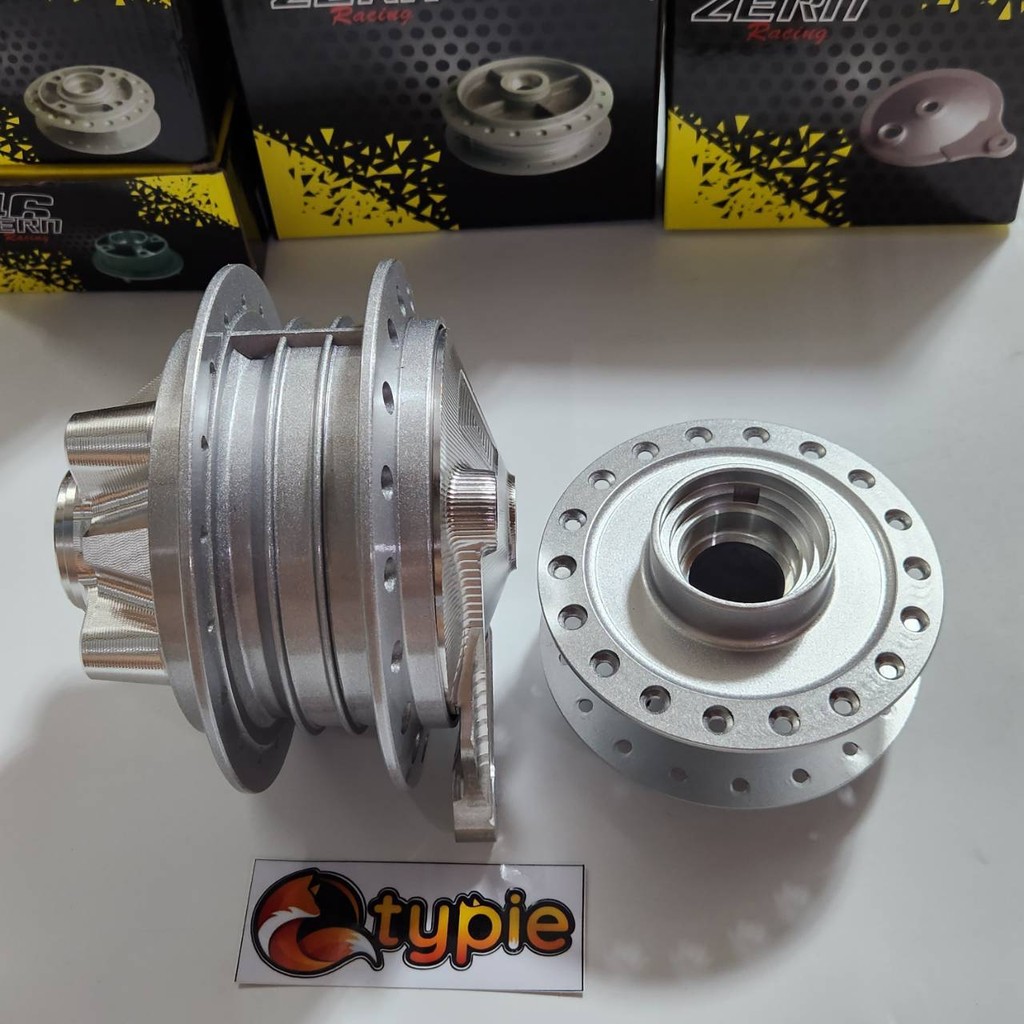 ชุด4ชิ้น ดุมเดิม สีบรอนซ์ CNC เวฟ125R ดุมหน้า + ดุมหลัง + ฝาเบรค สีเงิน CNC + ดุมสเตอร์ สีเงิน CNC W