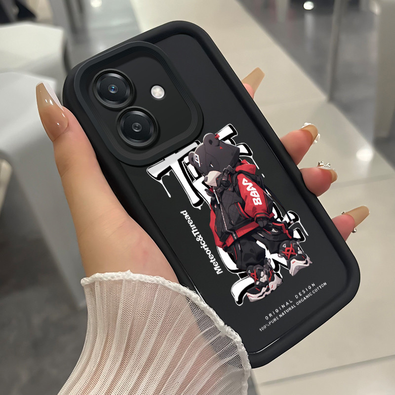 เคสสำหรับ OPPO A3 4G A3 Pro 5G A3X 4G A3X 5G A40 A60 5G เคสโทรศัพท์หมีแมวสามสีซิลิโคนกันกระแทก