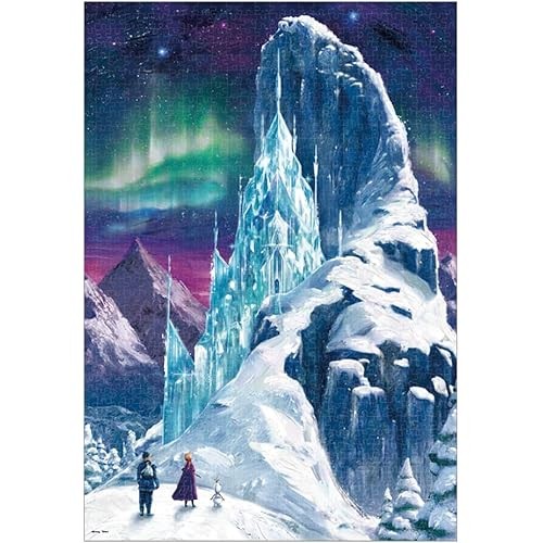Tenyo 1000 ชิ้นจิ๊กซอว์ปริศนา Disney Ice Palace Anna และ Snow Queen Stained Art 51.2X73.7 ซม.
