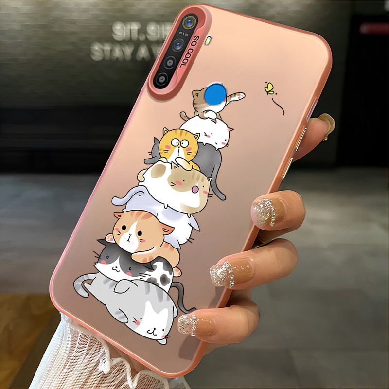 เคสสำหรับ Realme 5 5i 5s 6i C3 C3i เคสโทรศัพท์แมวน่ารักเปลือกแข็งกันกระแทก