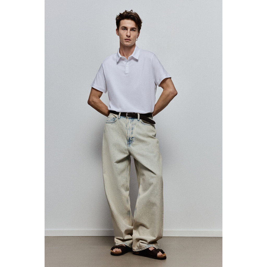 H&M(เอชแอนด์เอ็ม) เสื้อโปโล Slim Fit ผู้ชาย 0956343
