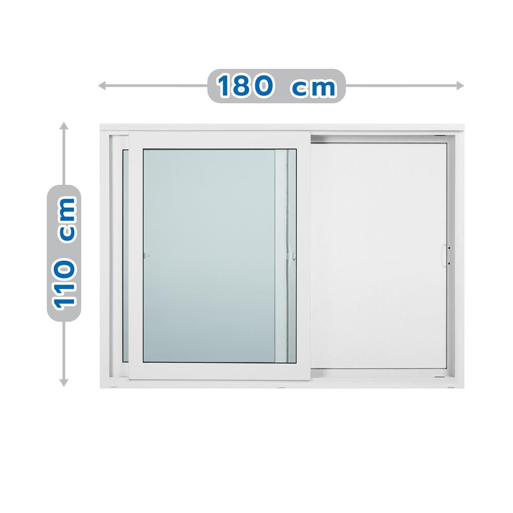 HomePro หน้าต่างบานเลื่อน ไวนิล S-S มุ้ง  180X110 ซม. สีขาว แบรนด์ WINDSOR