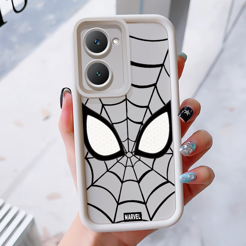 เคสสำหรับ VIVO Y03 Y03T Y18 Y18i Y18e Y18t Y18s Y28e 5G เคสโทรศัพท์ใยแมงมุมสามสีซิลิโคนกันกระแทก