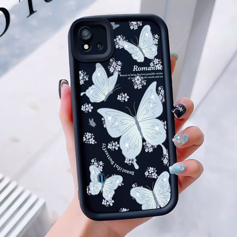 เคสสำหรับ Realme C20 C20A C11 2021 Narzo 50I เคสโทรศัพท์ผีเสื้อซิลิโคนกันกระแทก