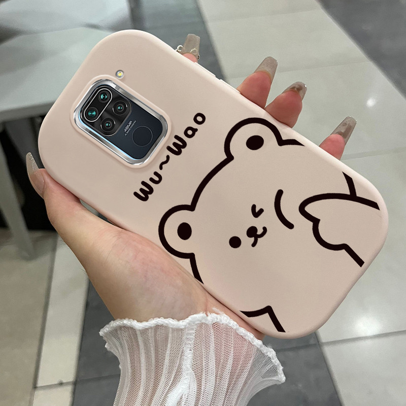 เคสสำหรับ Xiaomi Redmi Note 9 Note 9s Note 9 Pro POCO M2 Pro เคสโทรศัพท์แมวหมีน่ารักกันกระแทกกลมและอ้วน