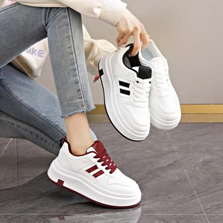 JSNB ส่งฟรี รองเท้าผ้าใบแฟชั่นสไตล์เกาหลี พร้อมส่ง รองเท้าลำลองน่ารัก เสริมส้น พื้นนุ่มสบาย ระบายอากาศได้ดี [LN6502]