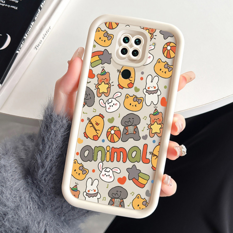 เคสสำหรับ Xiaomi Redmi Note 9 เคสโทรศัพท์สัตว์น่ารักสามสีซิลิโคนกันกระแทก