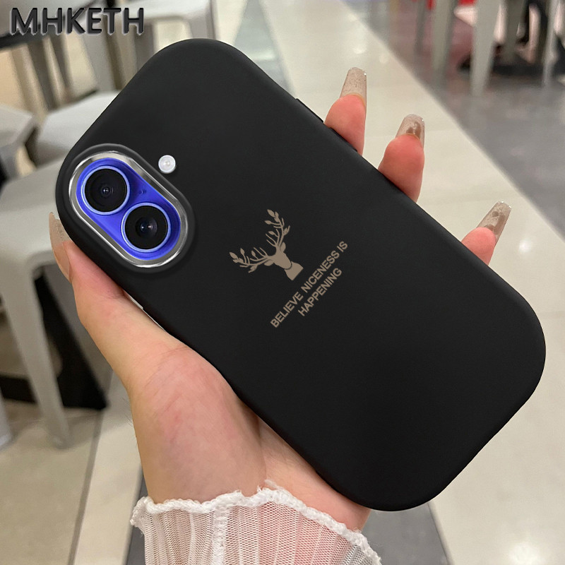 MHKETH เคสสำหรับ iPhone 16 Pro Max 16 Plus 15 Pro Max 15 Plus เคสการออกแบบหัวกวางขั้นสูงเคสโทรศัพท์ง่าย