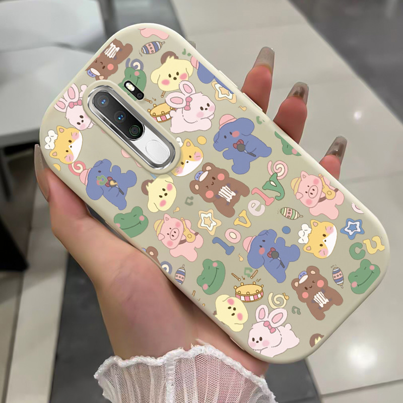 เคสสำหรับ OPPO A5 2020 A9 2020 เคสโทรศัพท์สัตว์น่ารักกันกระแทกกลมและอ้วน