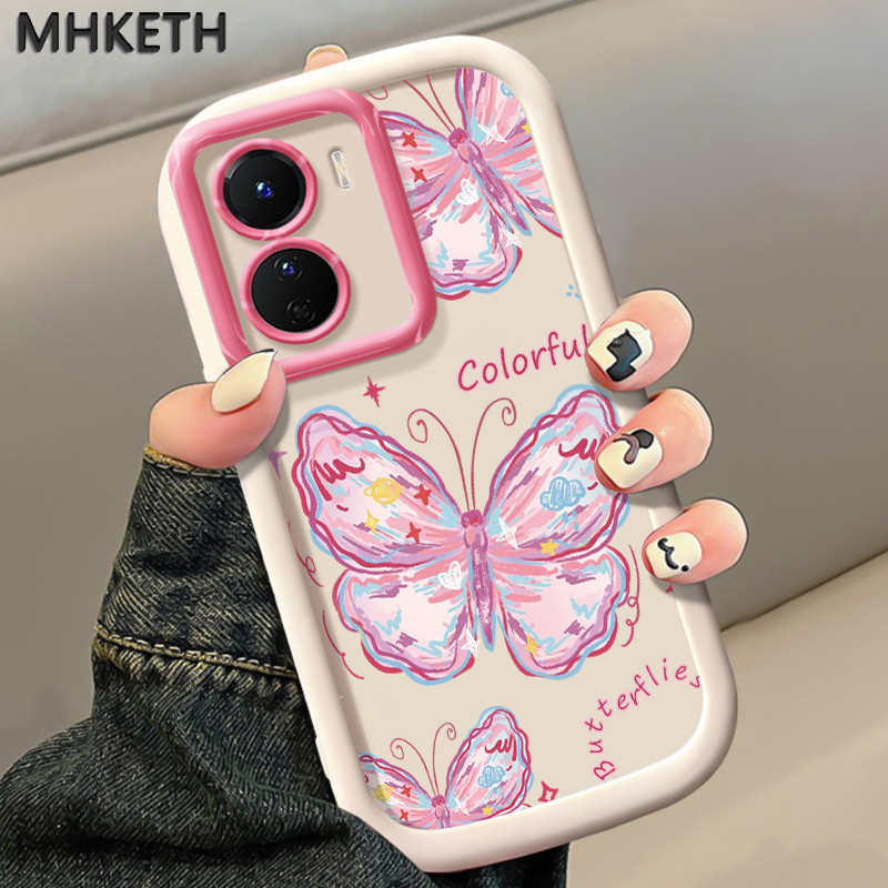 เคสสำหรับ VIVO Y16 Y35 5G Y56 5G Y02s เคสโทรศัพท์ผีเสื้อสีแฟชั่น