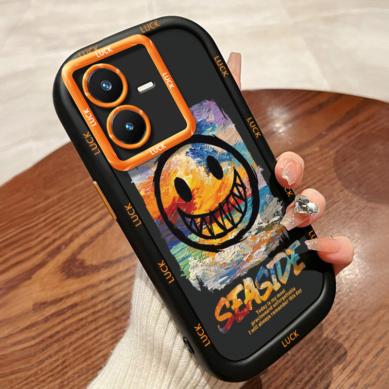เคสสำหรับ VIVO Y22 Y22s เคสโทรศัพท์รอยยิ้มหมีกันกระแทกป้องกันการตก
