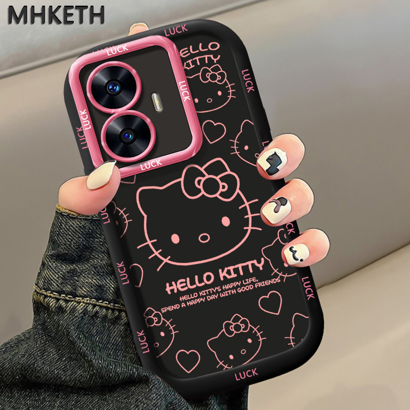 MHKETH เคสสำหรับ Realme C55 C33 Narzo N55 เคสมือถือลายแมวน่ารักและเป็นที่นิยม