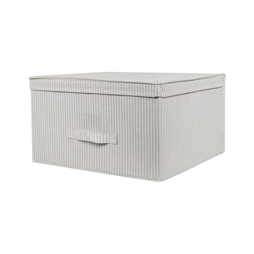 HomePro ถังผ้าเหลี่ยมมีฝา  STRIPES SIZE XL สีเทา แบรนด์ PLIM