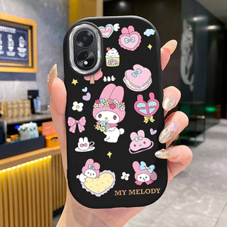 เคสสำหรับ OPPO A18 A38 เคสโทรศัพท์กระต่ายกันกระแทกกลมและอ้วน