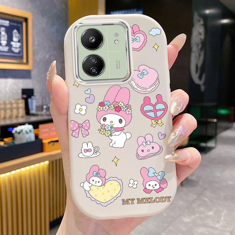 เคสสำหรับ Xiaomi Redmi 13C POCO C65 เคสโทรศัพท์กระต่ายกันกระแทกกลมและอ้วน