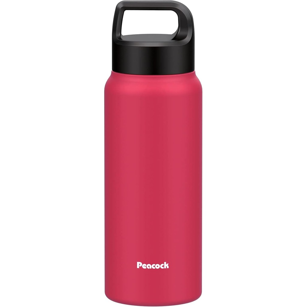 The-peacock AKR-60 R Peacock Water Bottle, 20.3 fl oz (600 ml), Thermal, Cold Insulation, Includes H