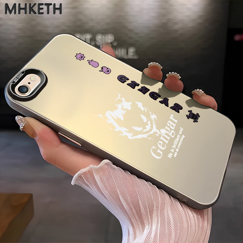 MHKETH เคสสำหรับ iPhone 6 Plus 6s Plus 7 Plus 8 Plus SE 2020 X Xr Xs Max เคสโทรศัพท์ผิวเกล็ดน้ำแข็งลายการ์ตูนปิกาจู