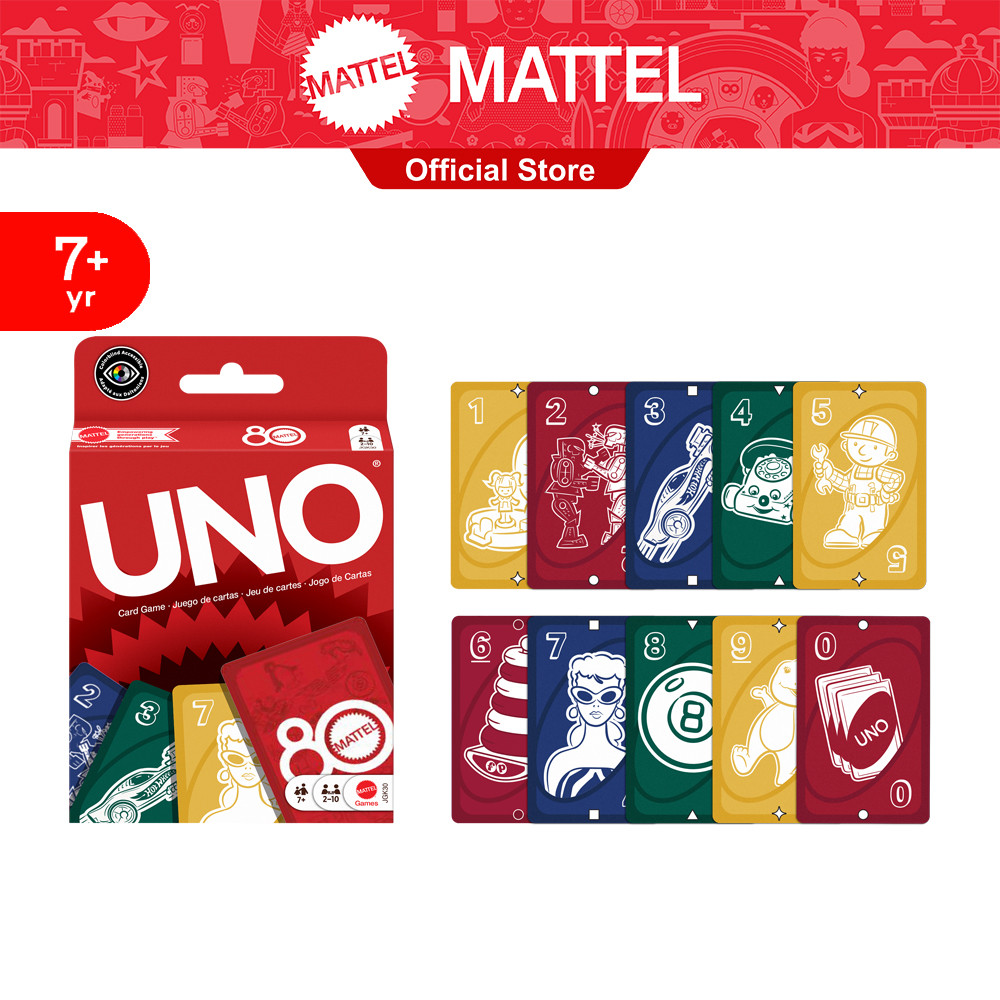 UNO Mattel 80th Ruby Red Card Game การ์ดเกม อูโน่ รุ่นฉลอง 80 ปี แมทเทล  JGK30