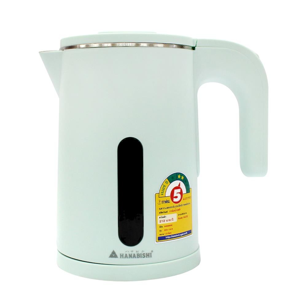 HANABISHI กาต้มน้ำไฟฟ้า HCK-1906 สีเขียวพาสเทล จัดส่งโดย HomePro
